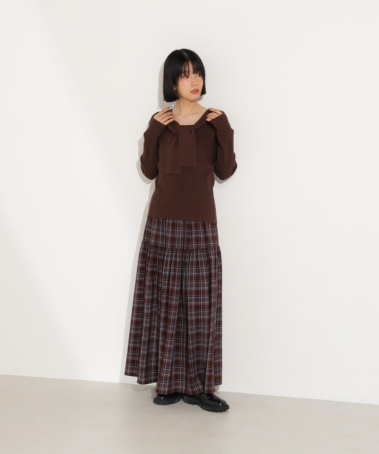 チェックティアードスカート