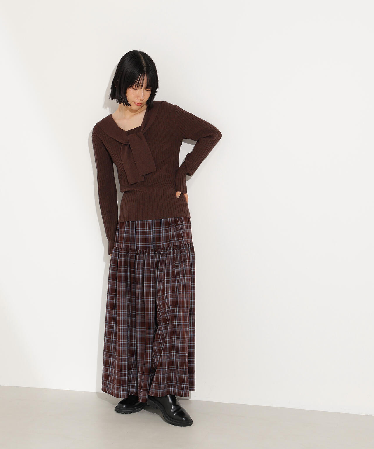 チェックティアードスカート