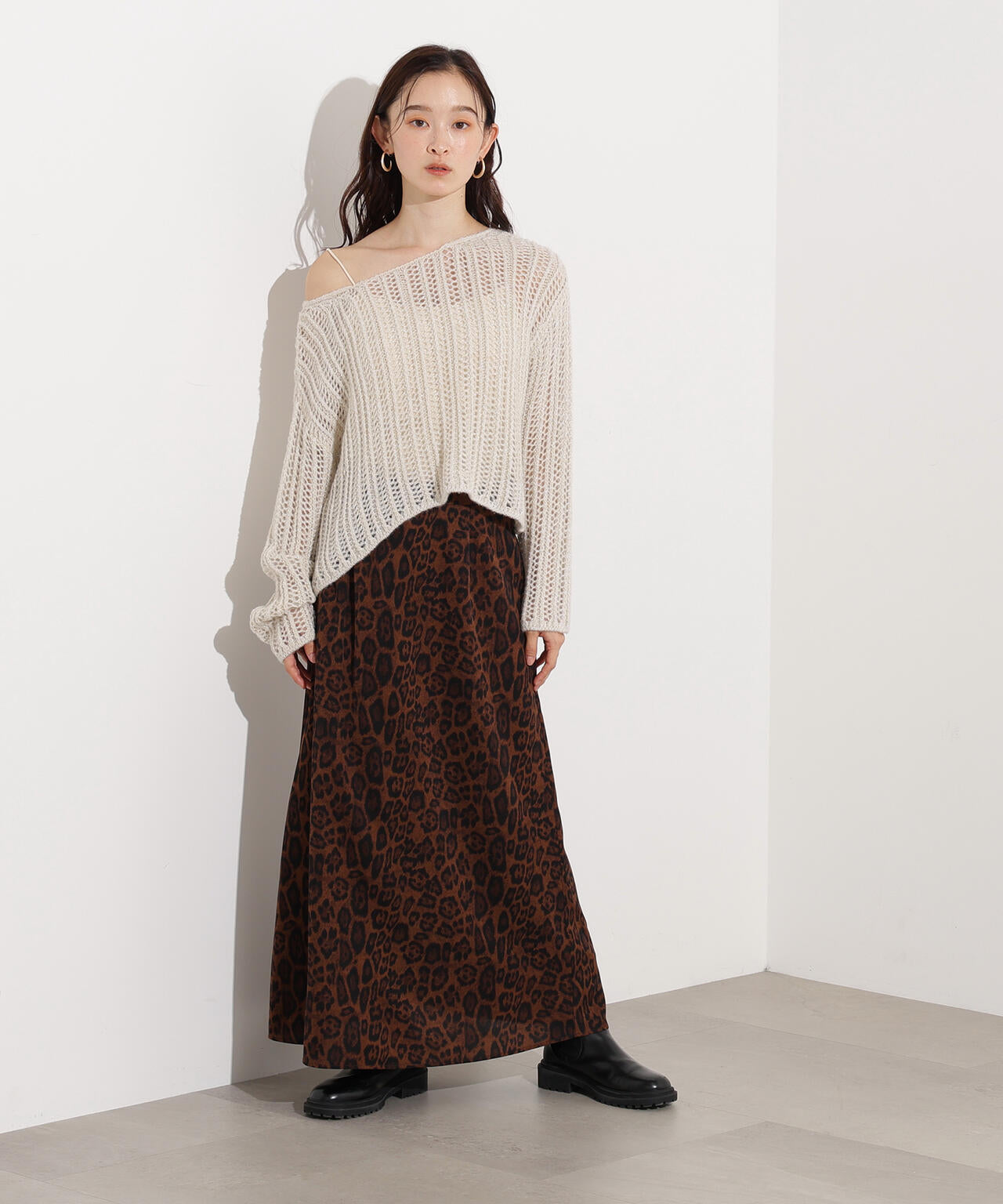 【岸本セシルさん着用】レオパードナロースカート