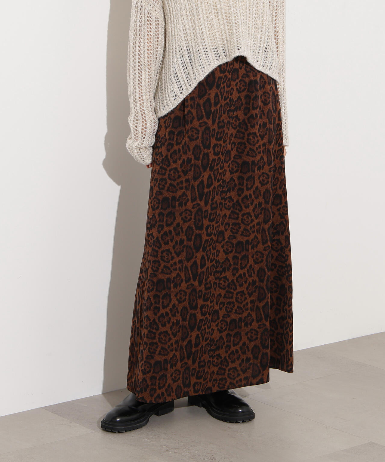 【岸本セシルさん着用】レオパードナロースカート