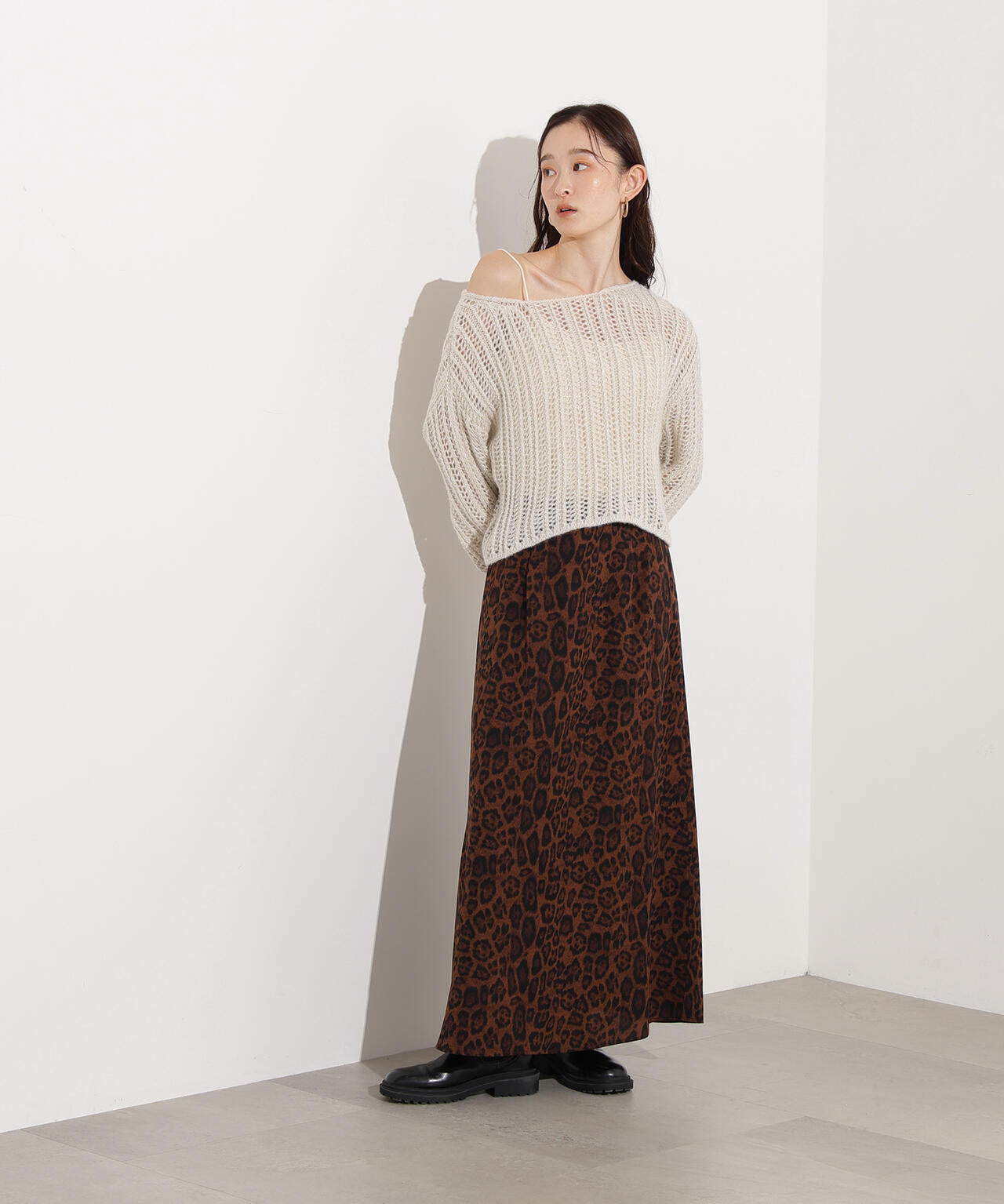 【岸本セシルさん着用】レオパードナロースカート