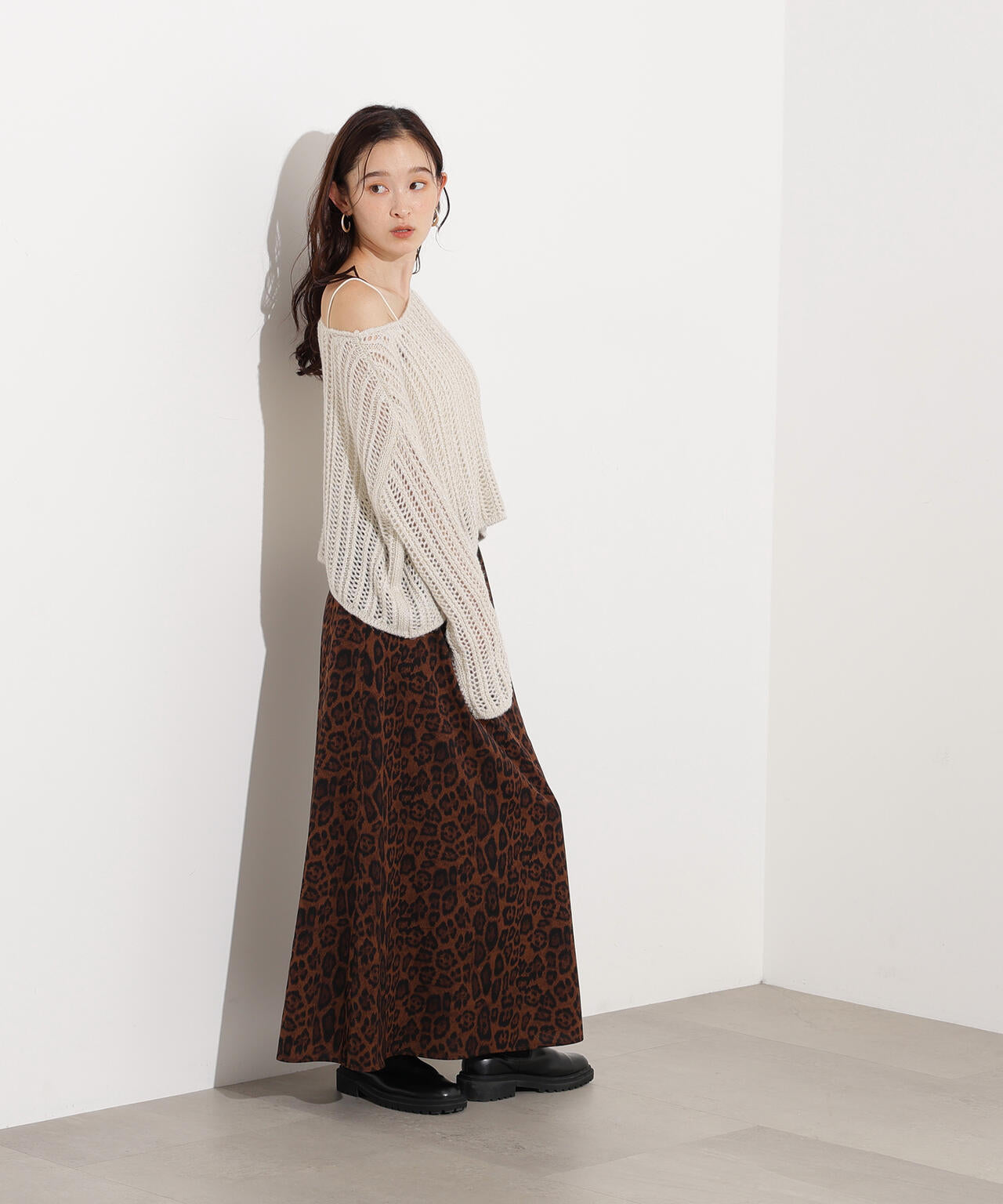 【岸本セシルさん着用】レオパードナロースカート