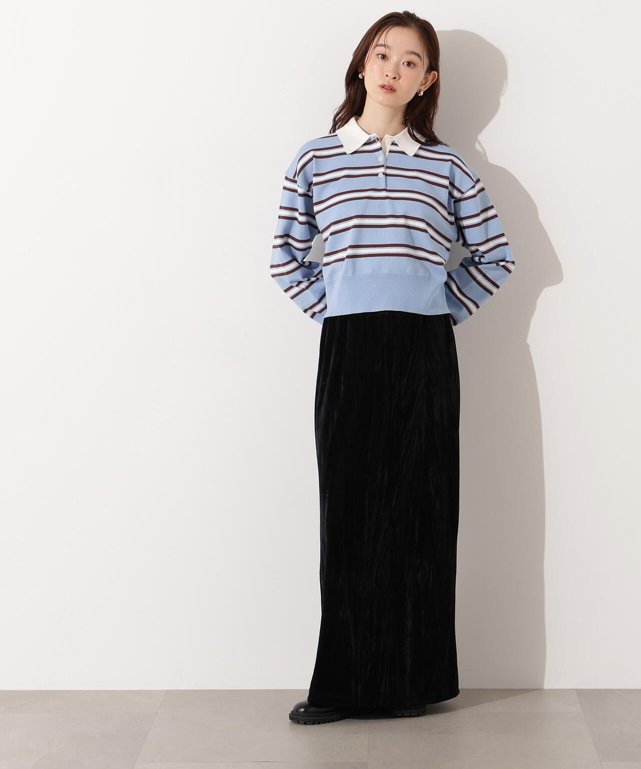 【岸本セシルさん着用】ベロアナローマキシスカート