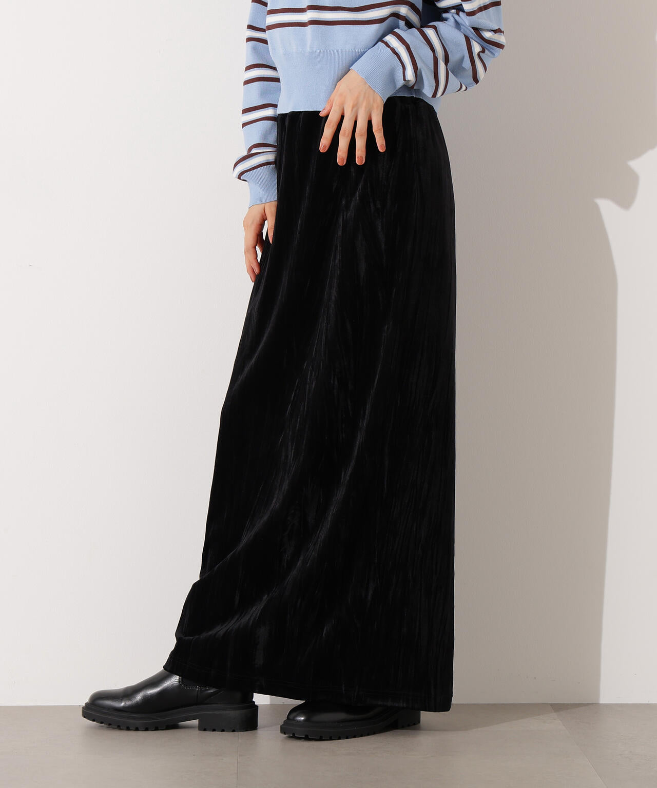 【岸本セシルさん着用】ベロアナローマキシスカート