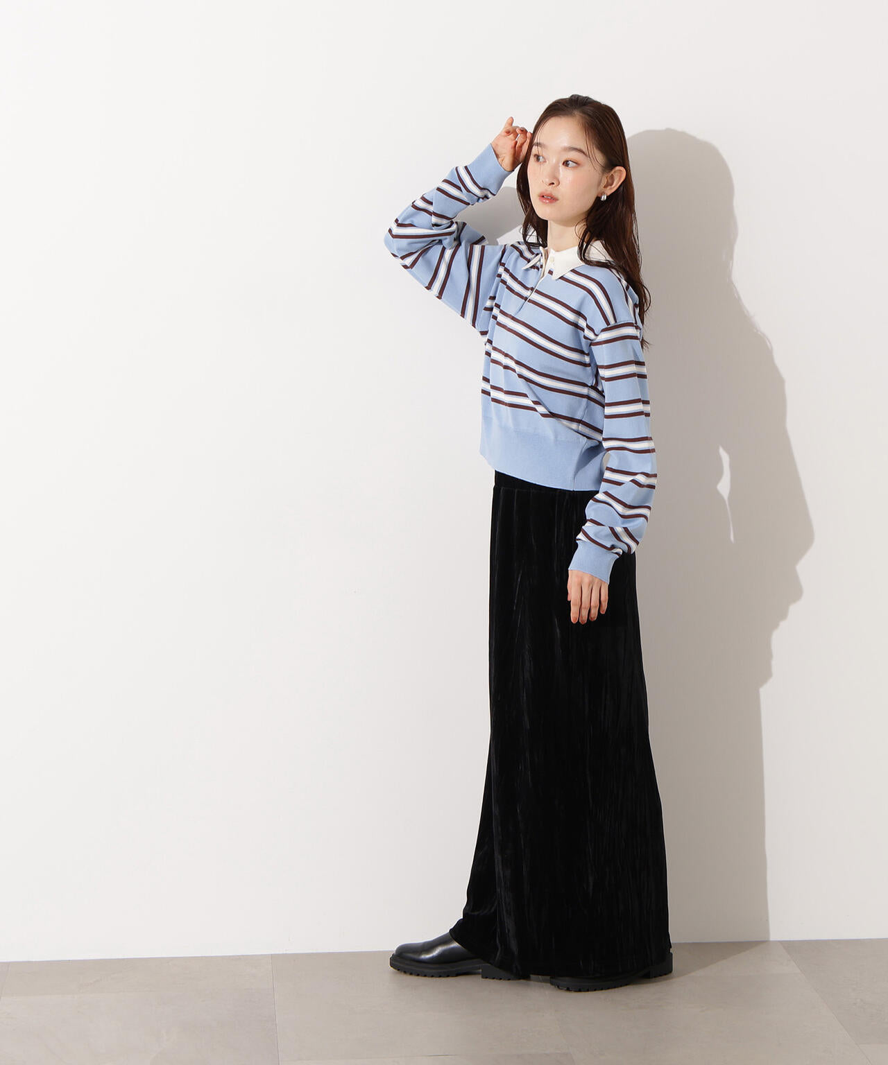 【岸本セシルさん着用】ベロアナローマキシスカート