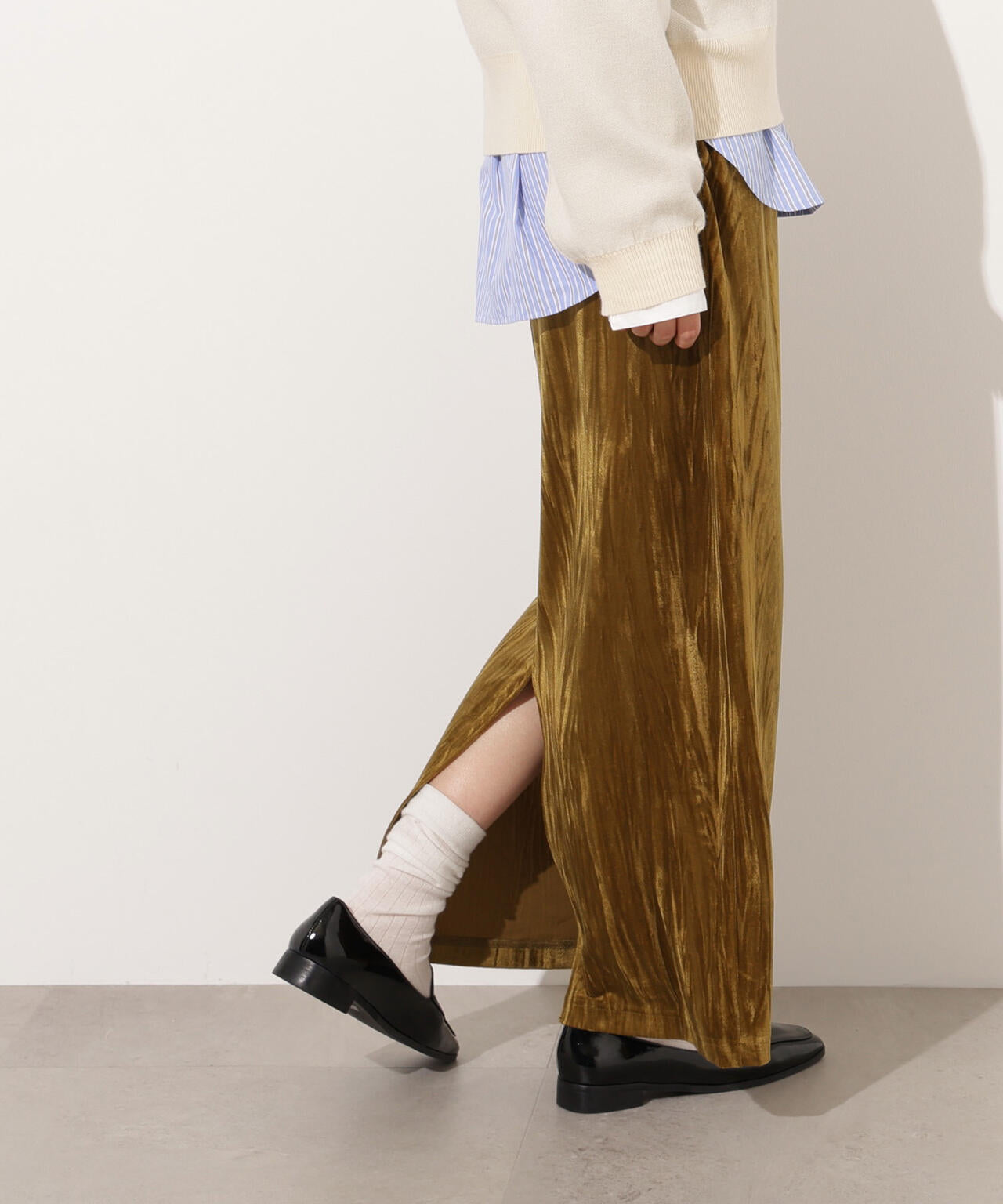 【岸本セシルさん着用】ベロアナローマキシスカート