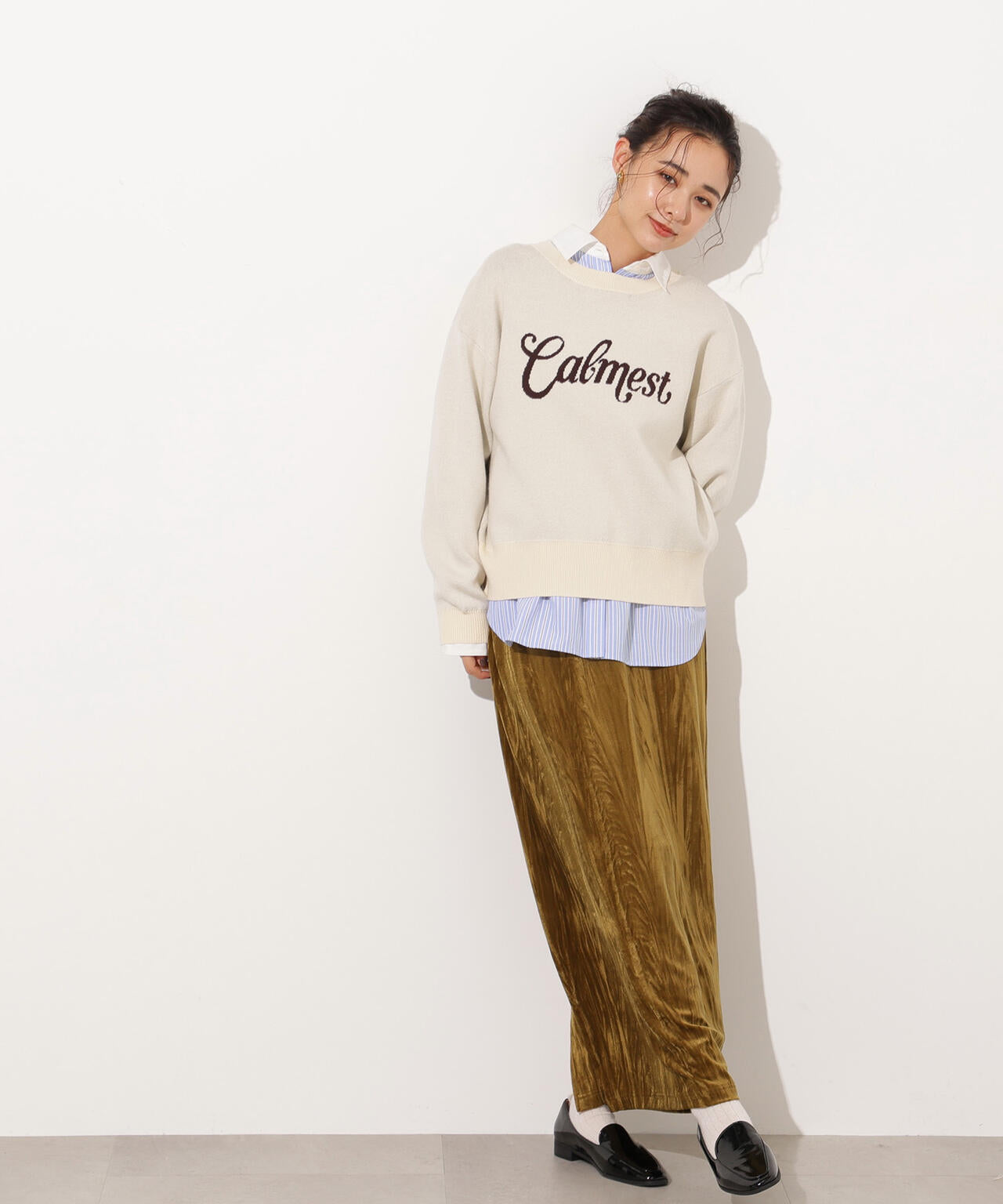 【岸本セシルさん着用】ベロアナローマキシスカート