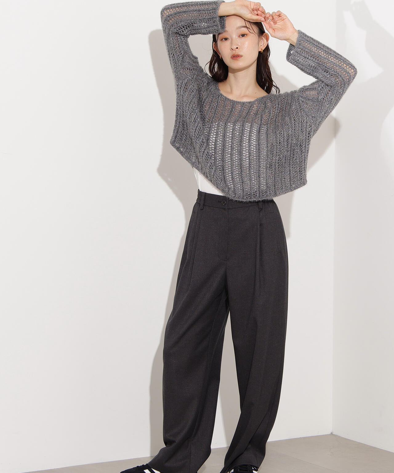 【岸本セシルさん着用】リラックスタックワイドパンツ