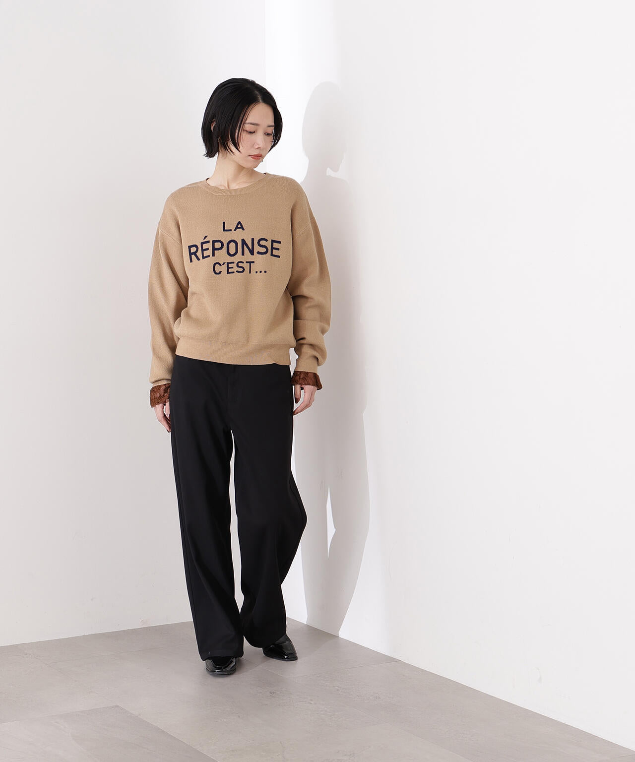 【岸本セシルさん着用】ベーシックツイルワイドパンツ