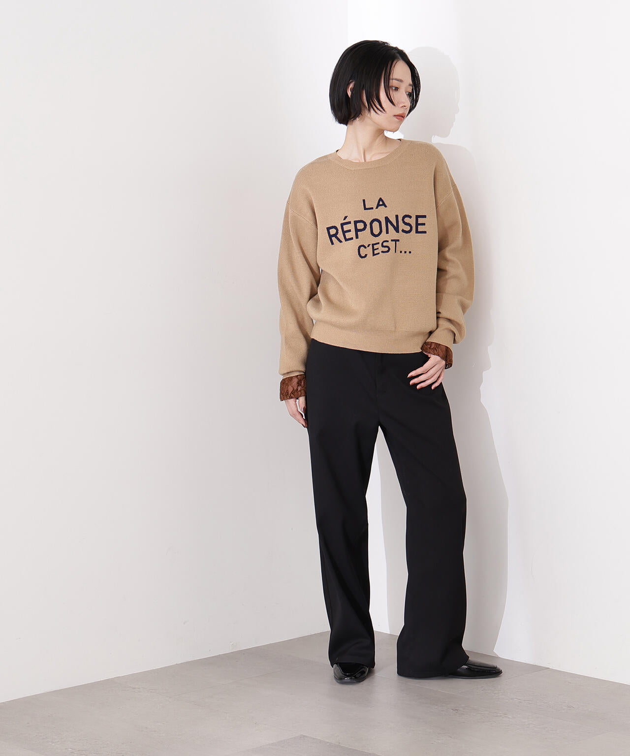 【岸本セシルさん着用】ベーシックツイルワイドパンツ