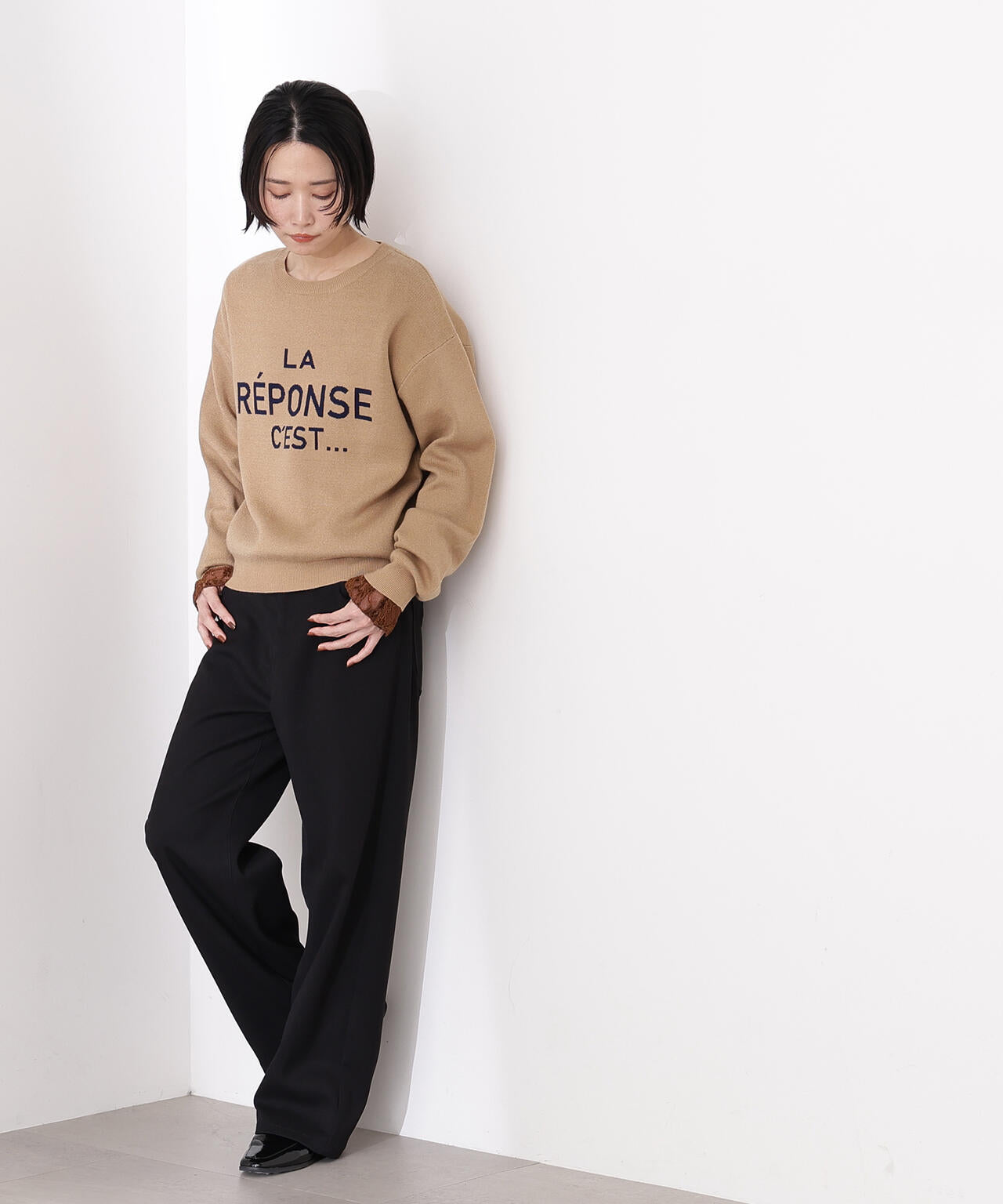 【岸本セシルさん着用】ベーシックツイルワイドパンツ