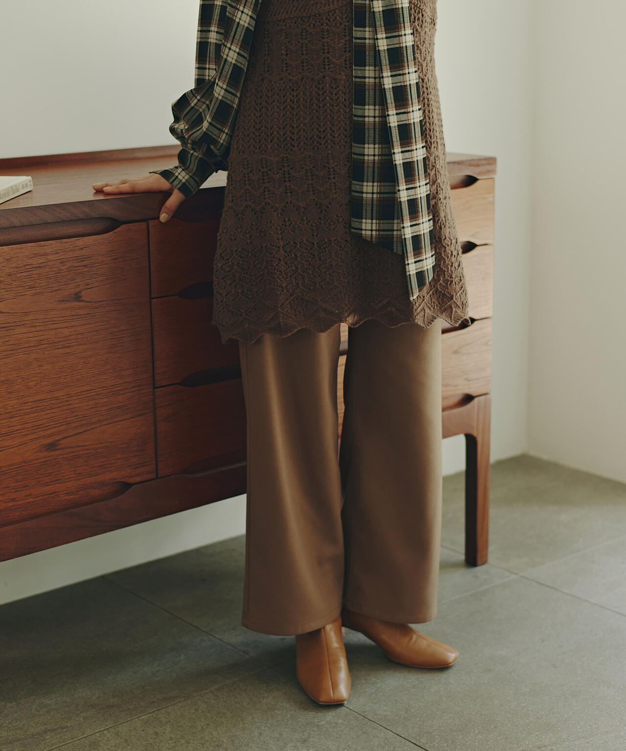 【岸本セシルさん着用】ベーシックツイルワイドパンツ