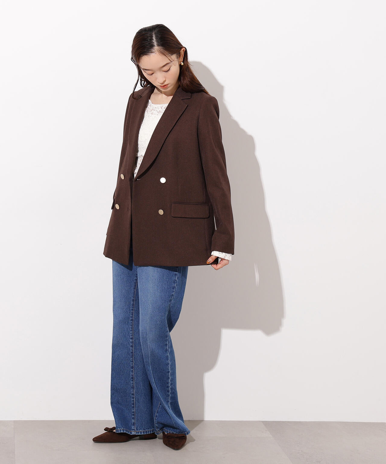 【岸本セシルさん着用】【小室安未さん着用】センタープレスフレアデニムパンツ