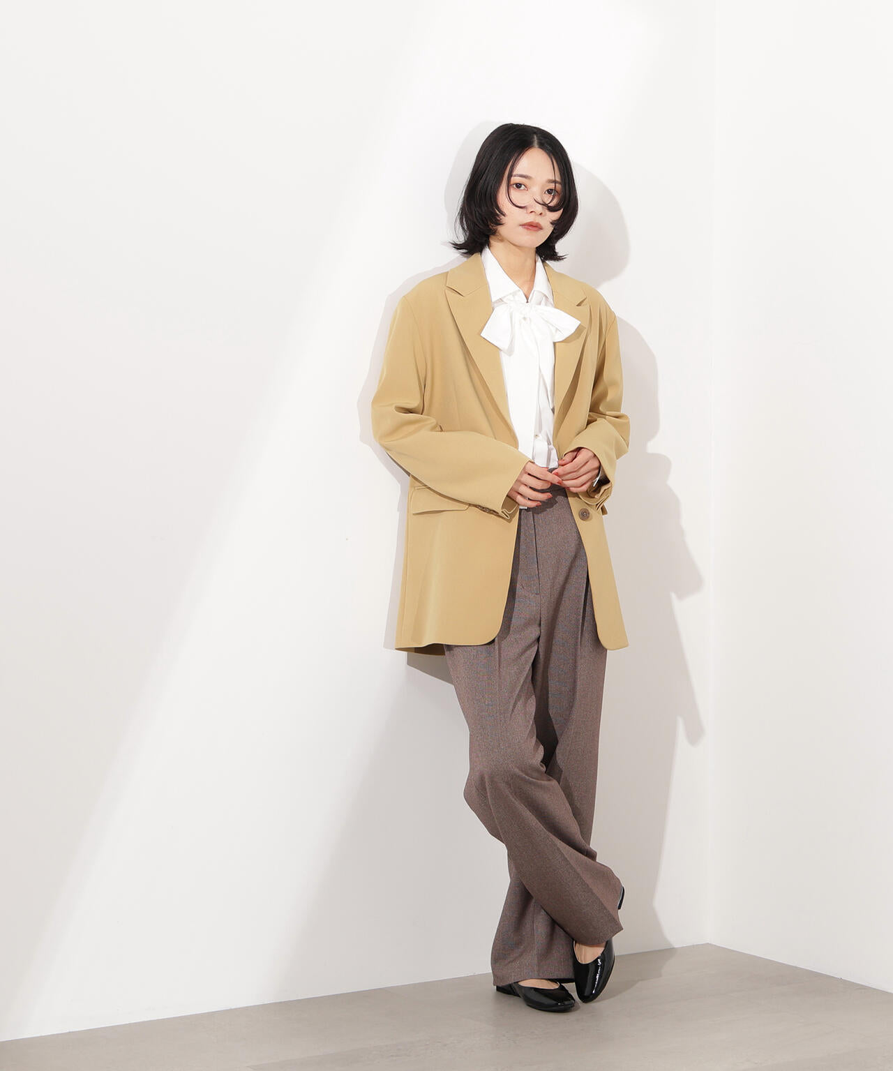 【小室安未さん着用】ツィーディーワンタックストレートパンツ