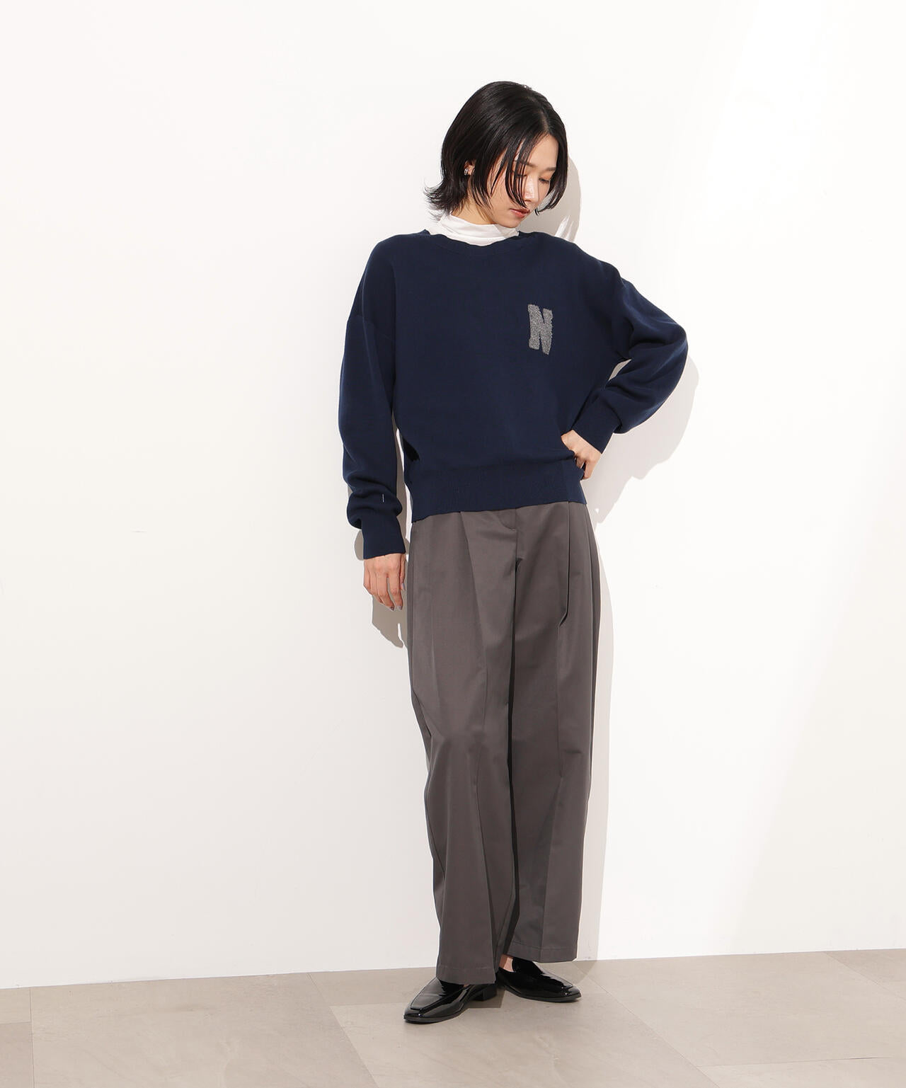 ツータックツイルパンツ