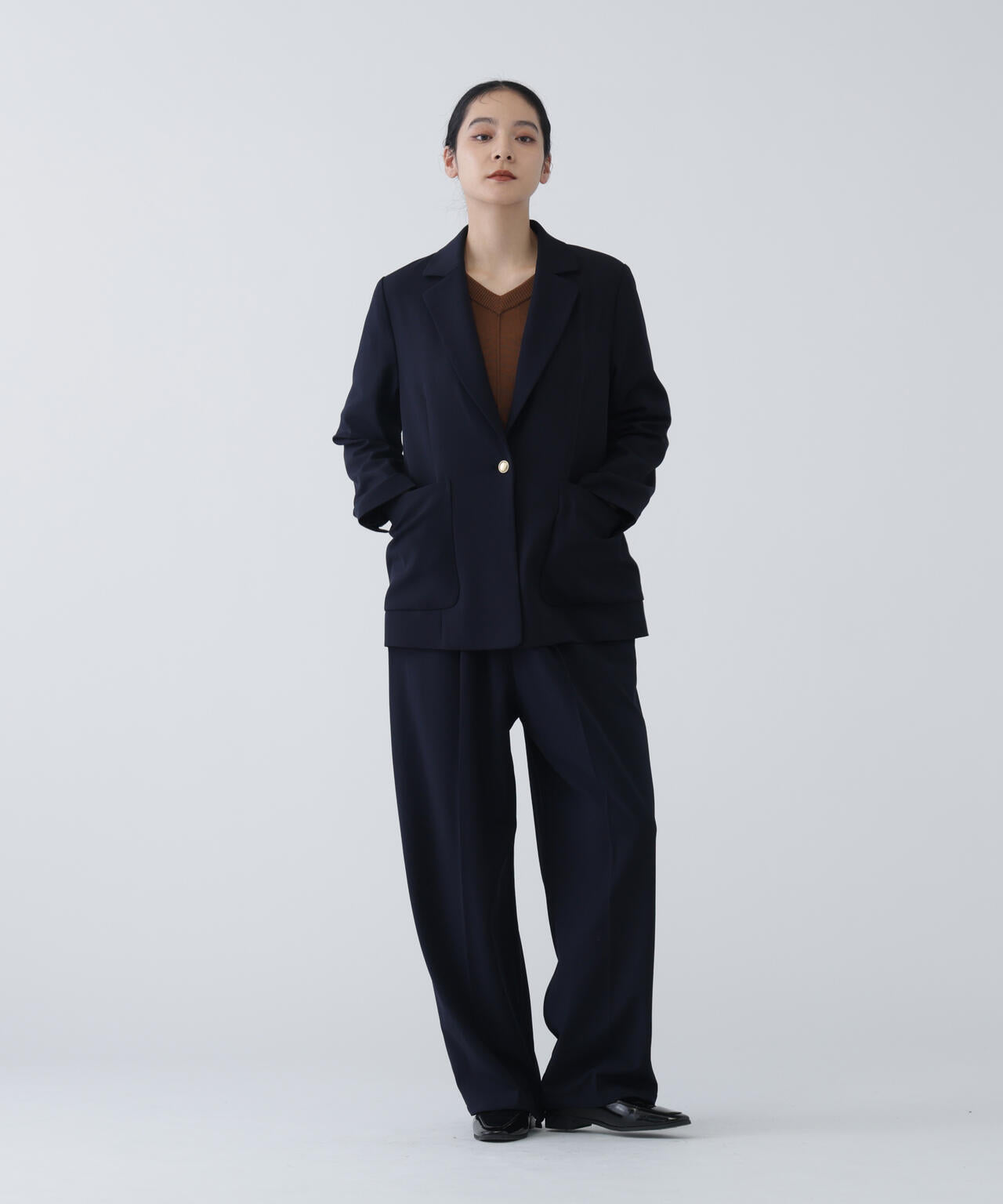 【365ユーティリティー】洗えてシワになりづらいストレッチギャバセットアップ パンツ