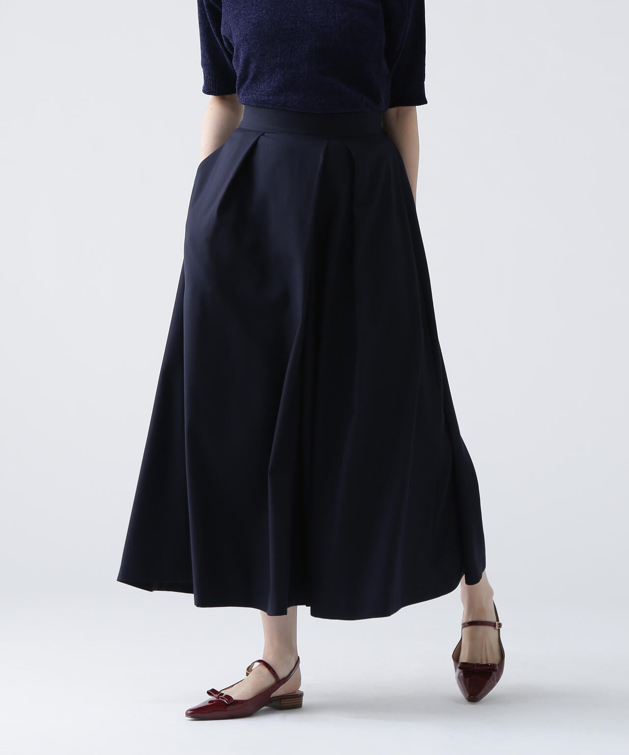 【365ユーティリティー】 洗えるスカート見えフレアパンツ