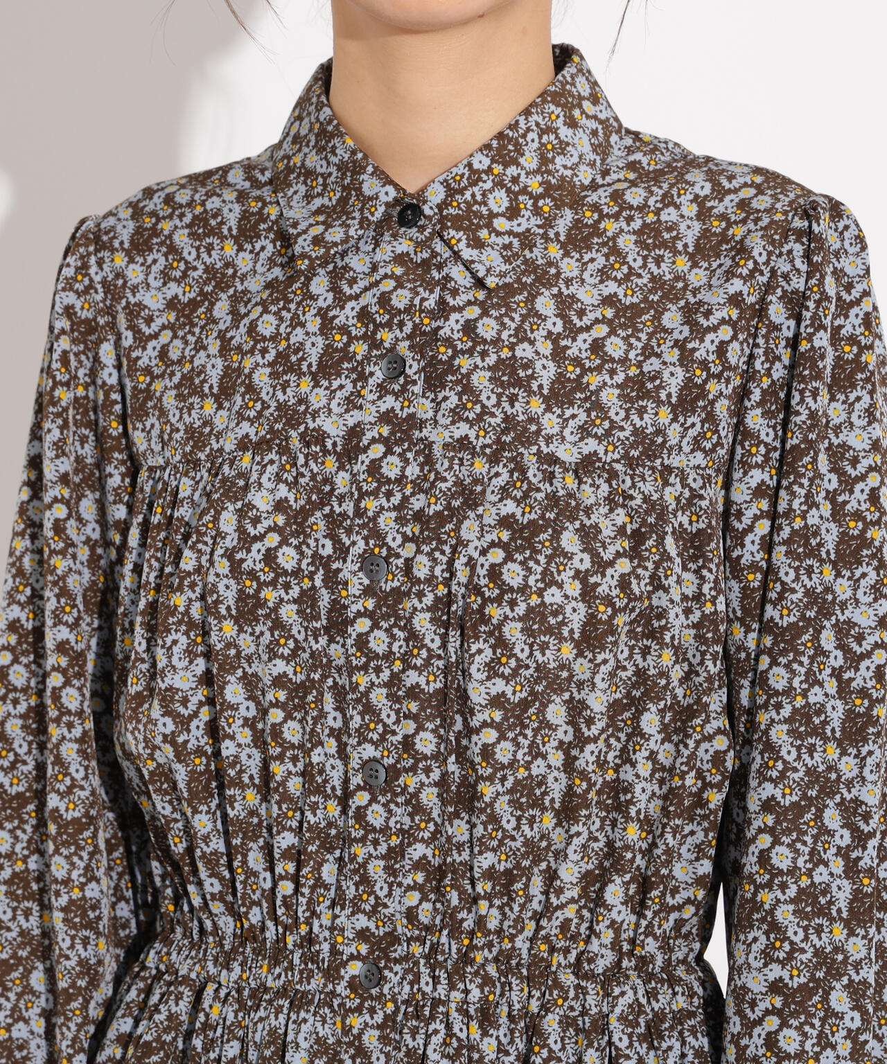 ヴィンテージフラワーシャツワンピース