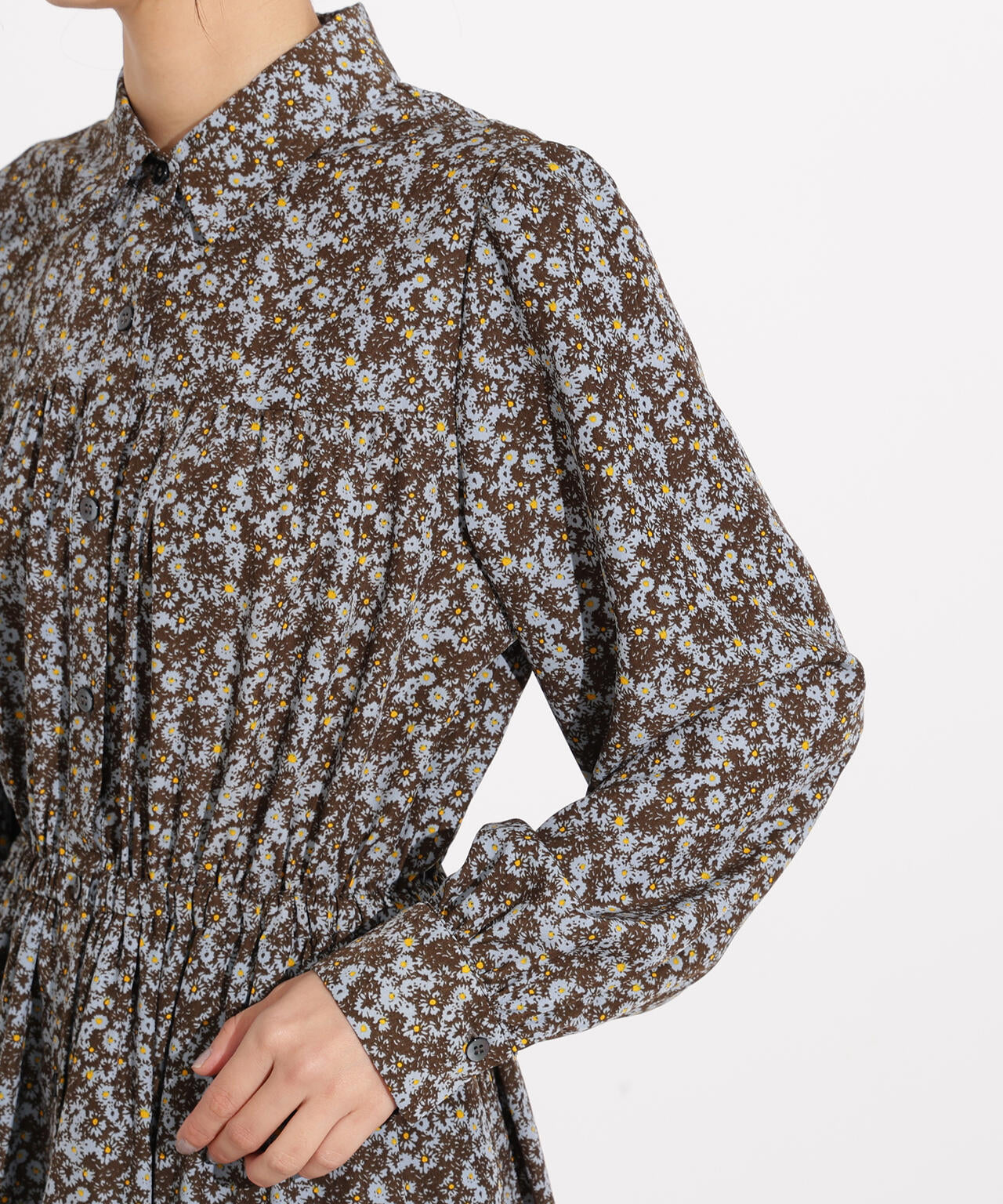 ヴィンテージフラワーシャツワンピース