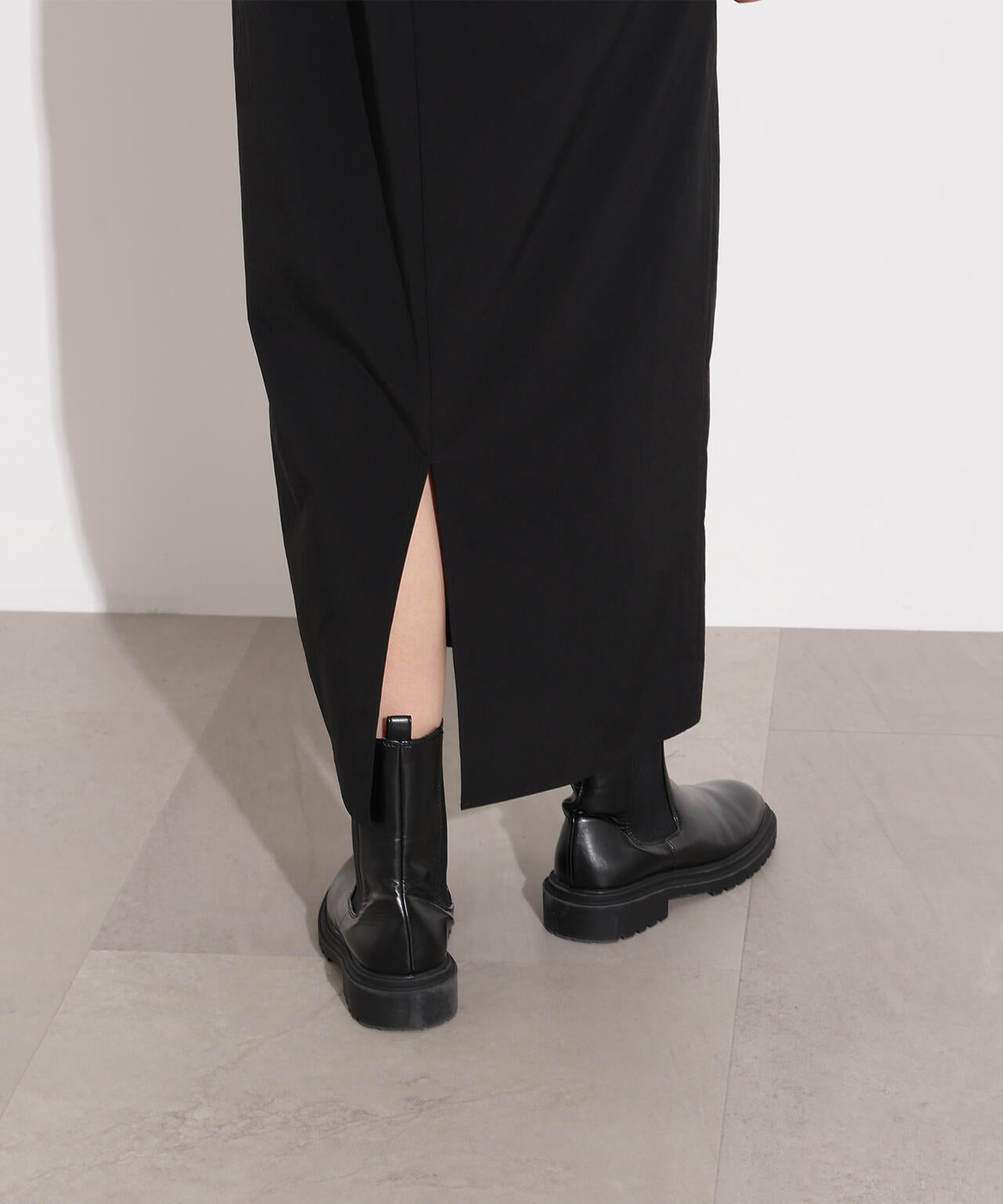 ドロストコードドッキングワンピース長袖