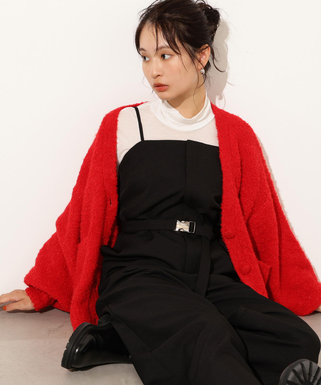 ベルト付きベアオールインワン