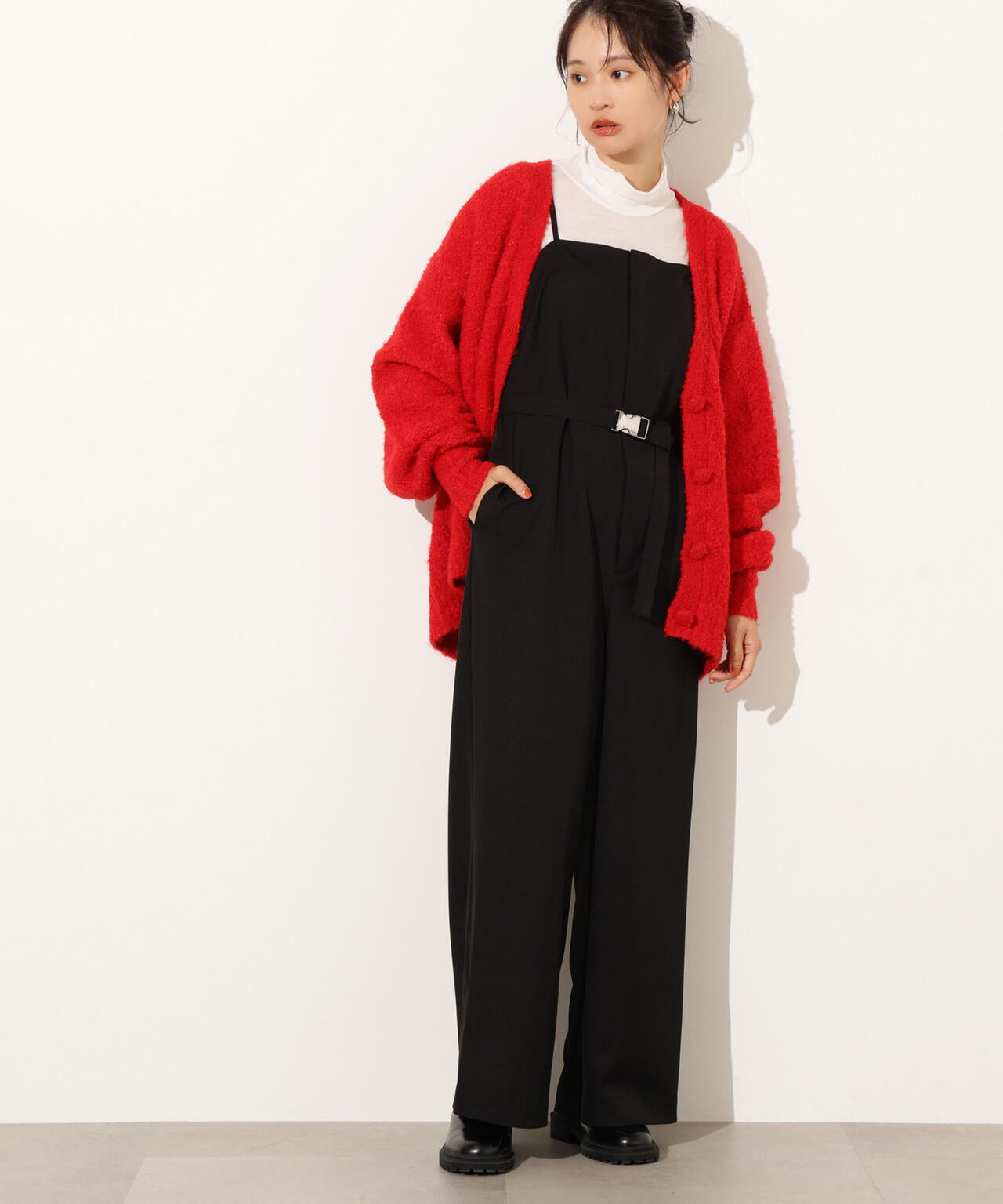 ベルト付きベアオールインワン