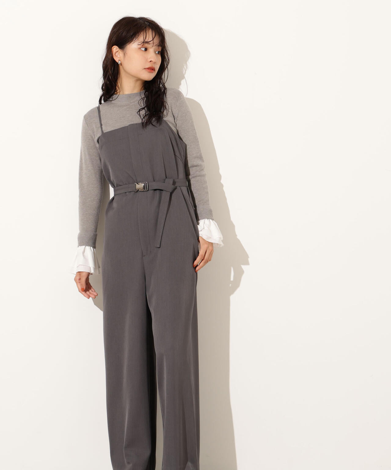 ベルト付きベアオールインワン