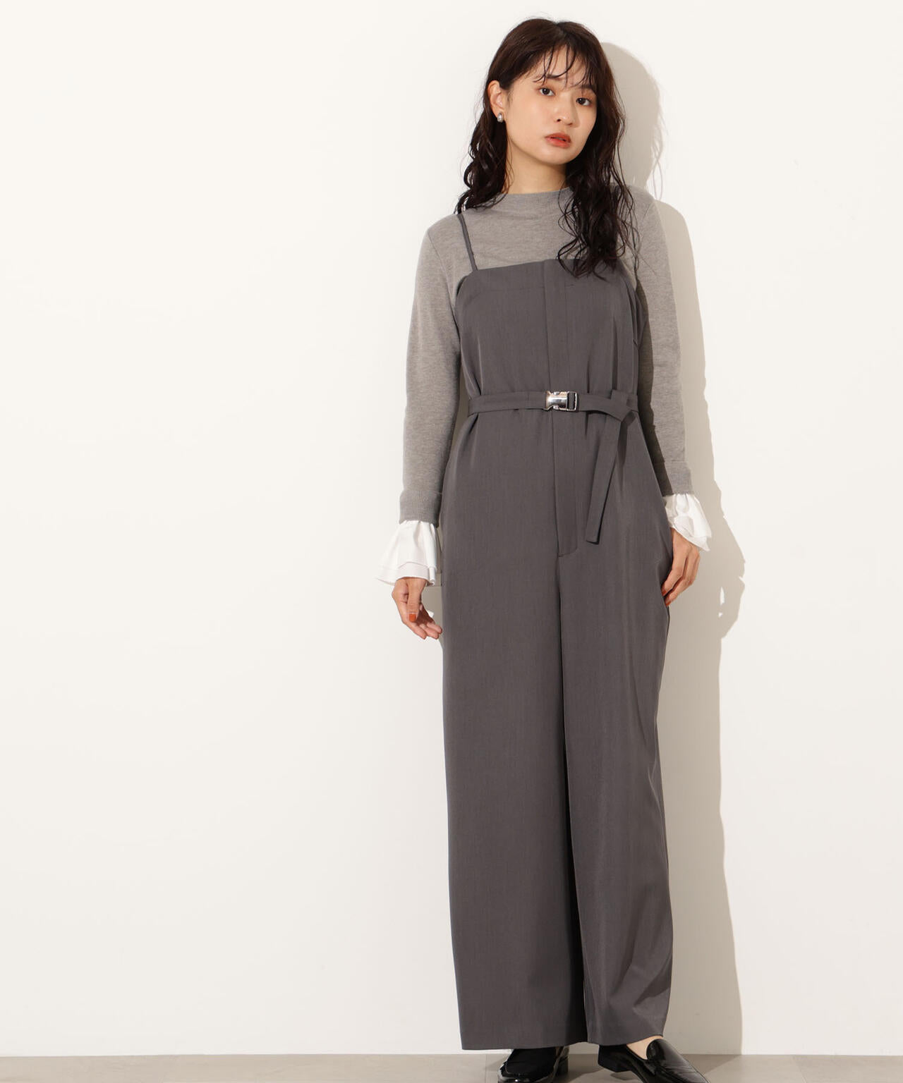 ベルト付きベアオールインワン