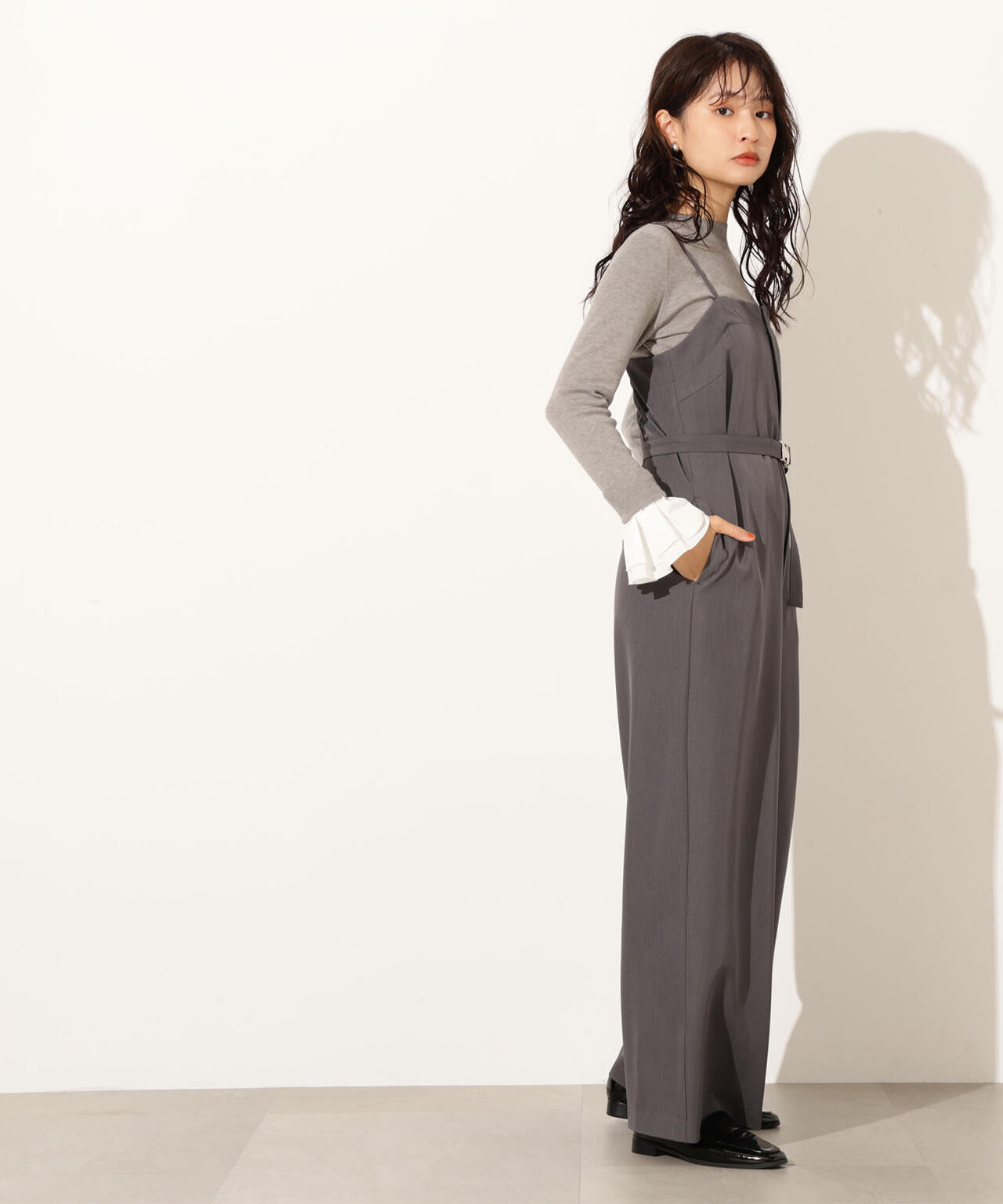 ベルト付きベアオールインワン