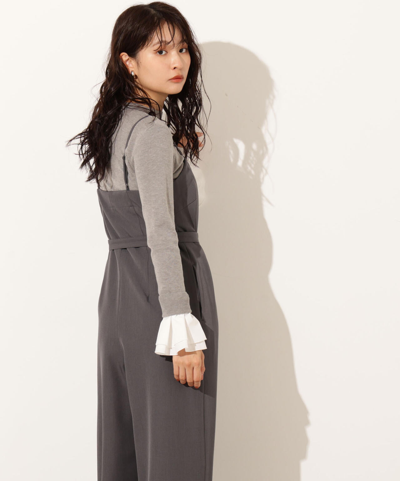 ベルト付きベアオールインワン