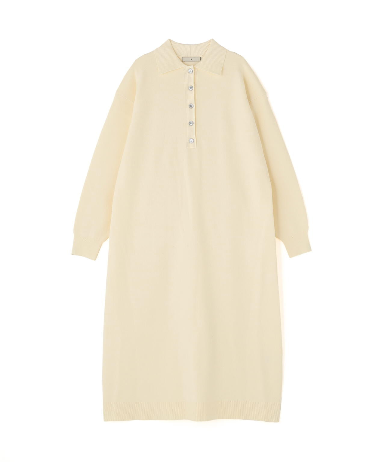 スキッパーネックニットワンピース