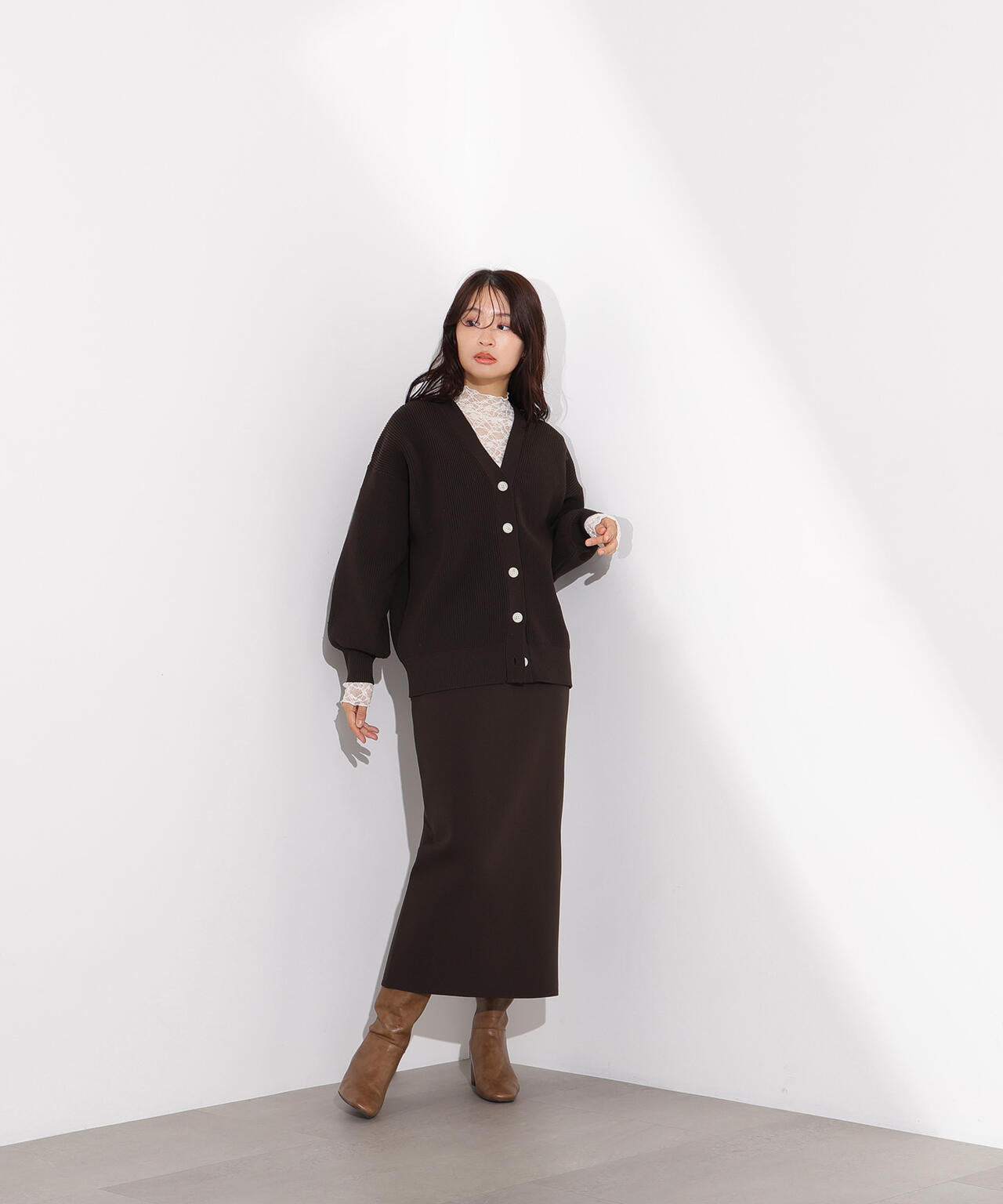 フォルムニットカーデセットアップ