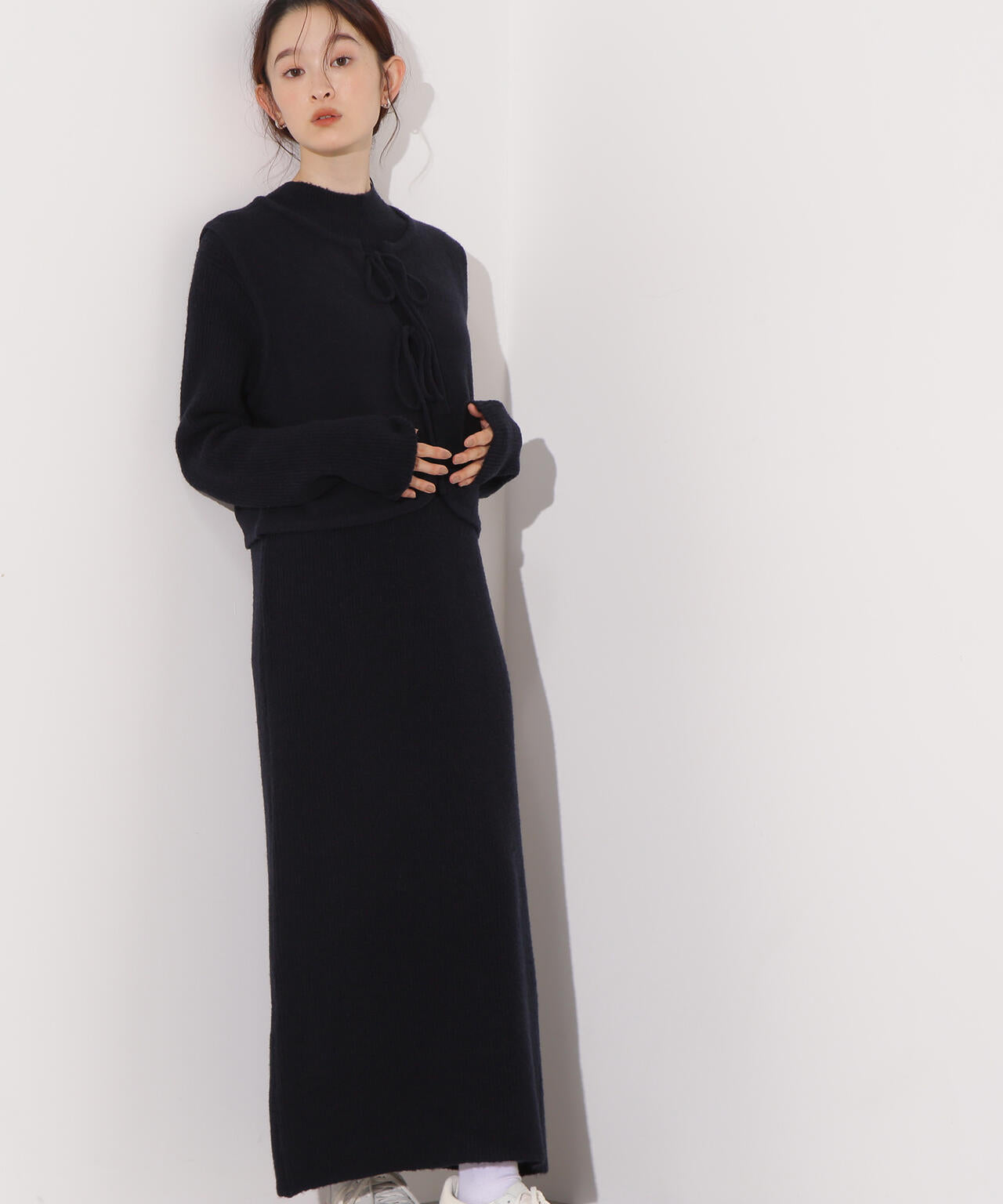 リボンニットアンサンブルワンピース