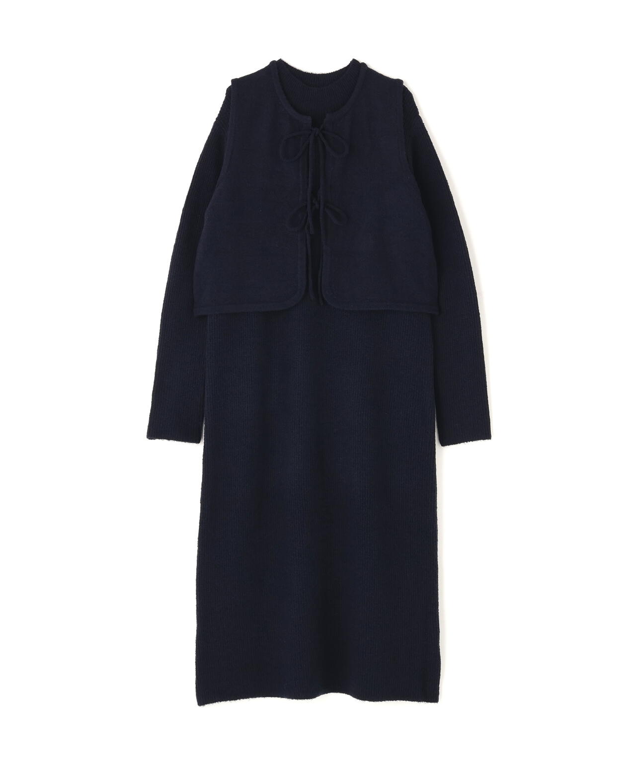 リボンニットアンサンブルワンピース