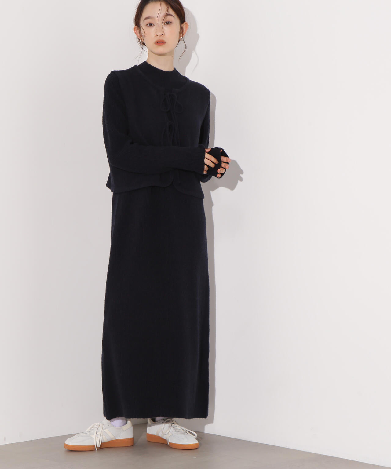 リボンニットアンサンブルワンピース