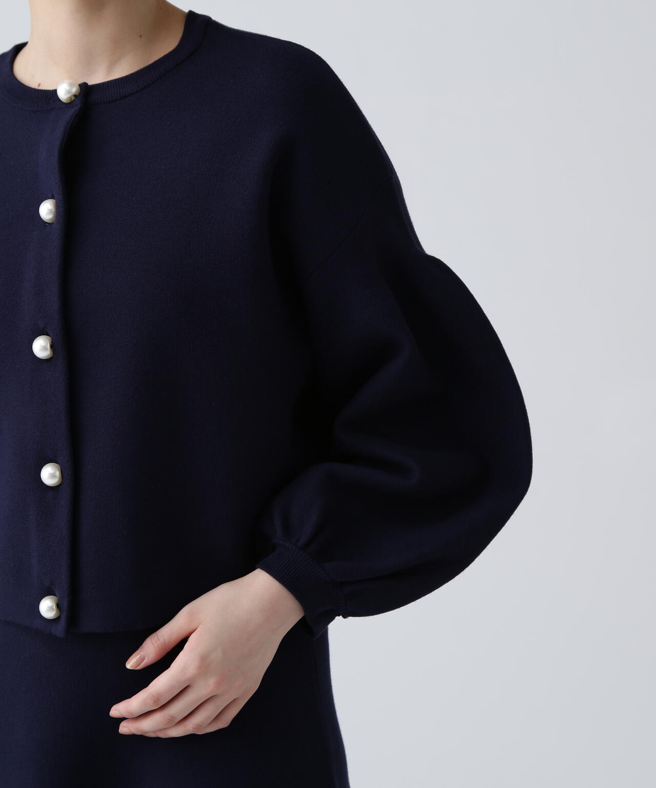 【瞬間コーデ】洗える楽ちんキレイ見え2WAYパールボタンニットアップ