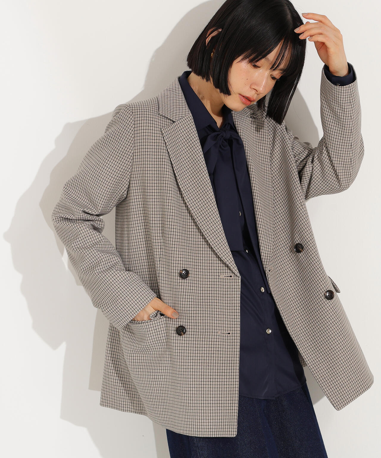 【岸本セシルさん着用】ダブルブレストテーラードジャケット