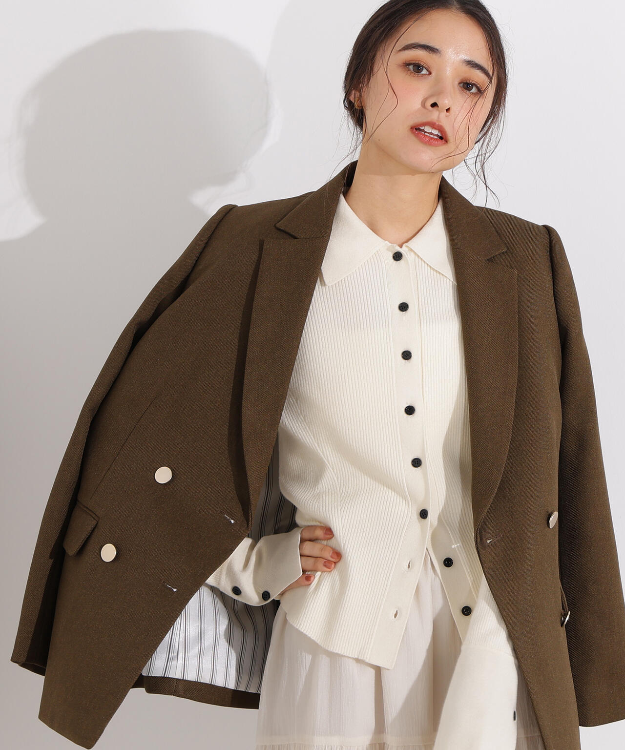 【岸本セシルさん着用】ダブルブレストテーラードジャケット