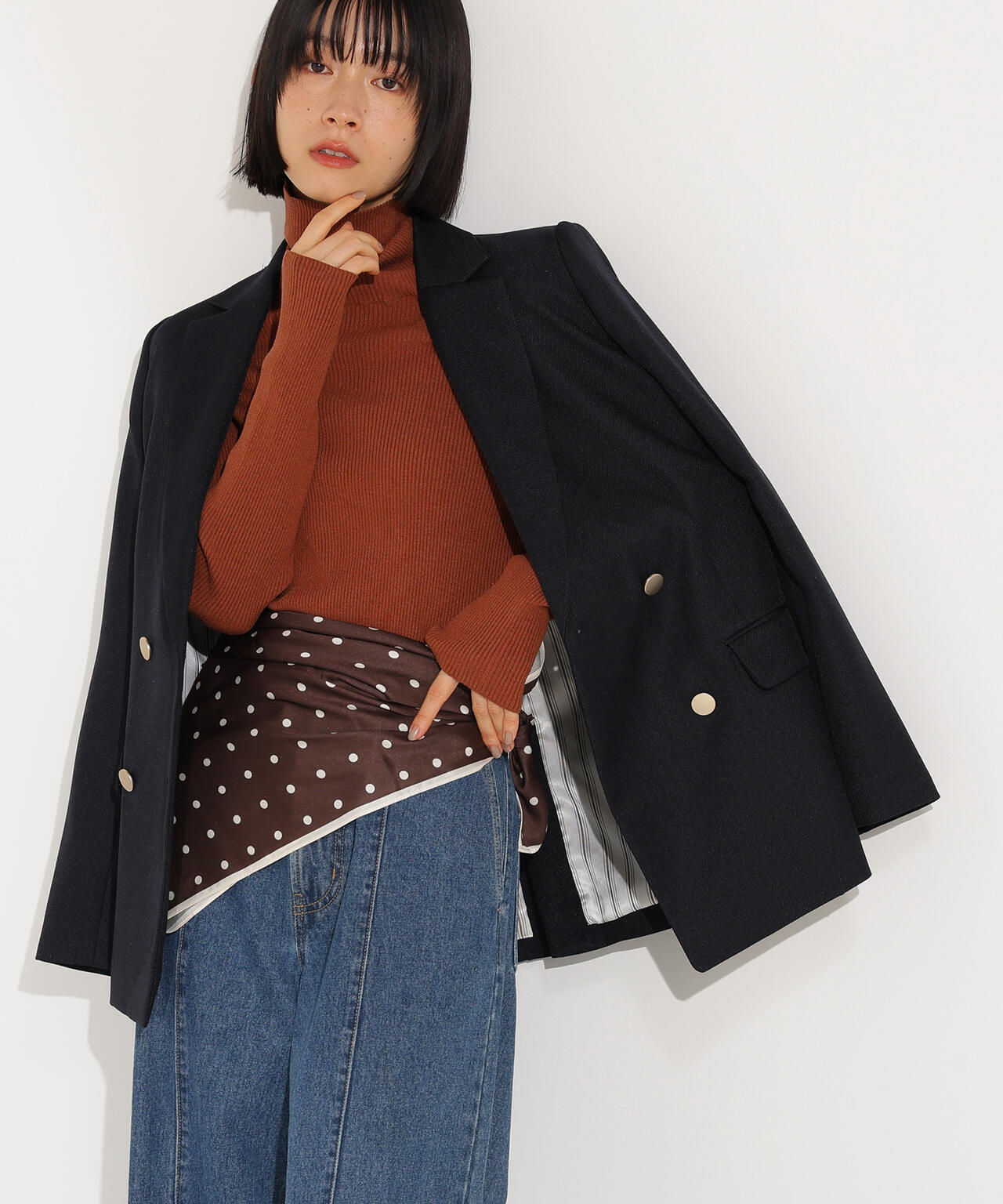 【岸本セシルさん着用】ダブルブレストテーラードジャケット