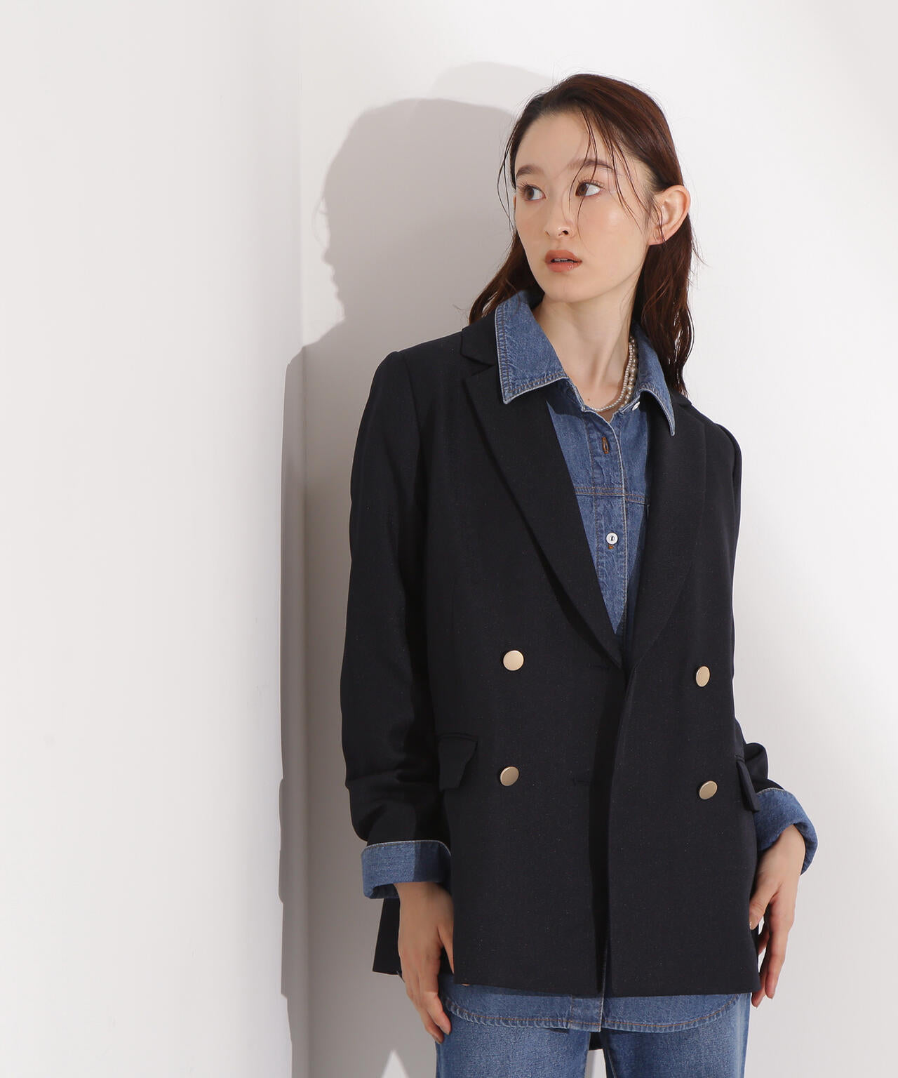 【岸本セシルさん着用】ダブルブレストテーラードジャケット