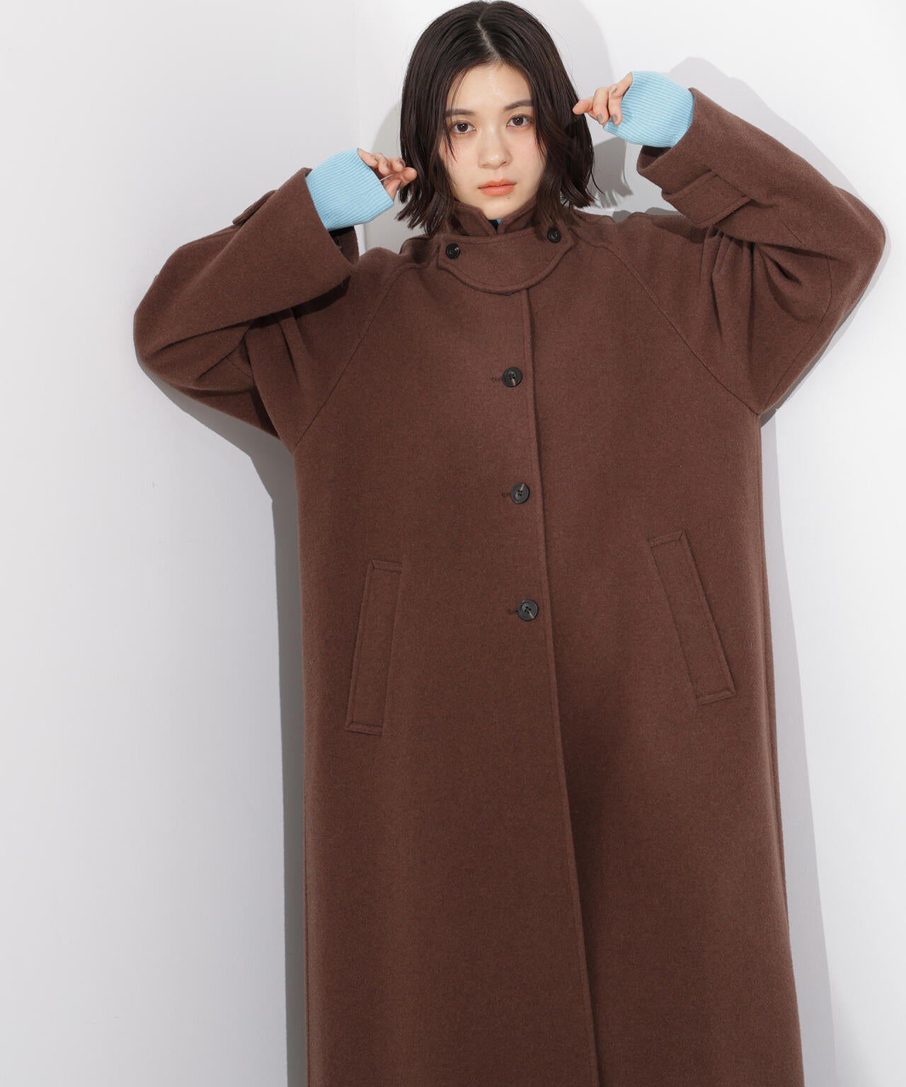 【岸本セシルさん着用】ステンカラーロングコート