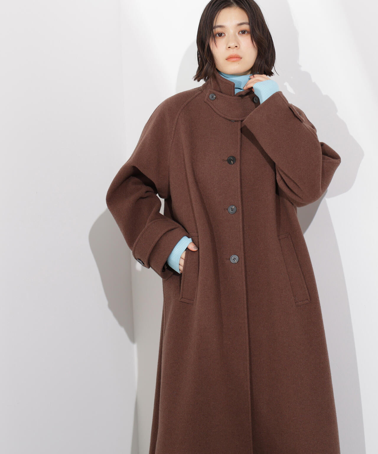 【岸本セシルさん着用】ステンカラーロングコート