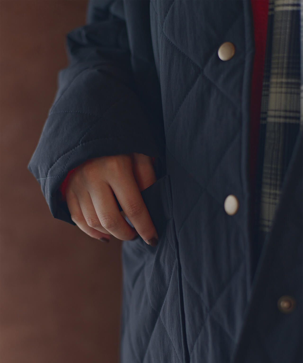 【岸本セシルさん着用】バイカラーキルティングブルゾン