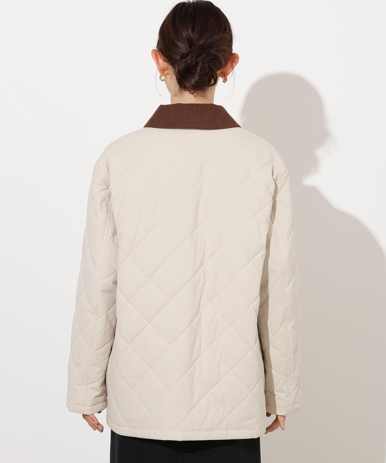 【岸本セシルさん着用】バイカラーキルティングブルゾン