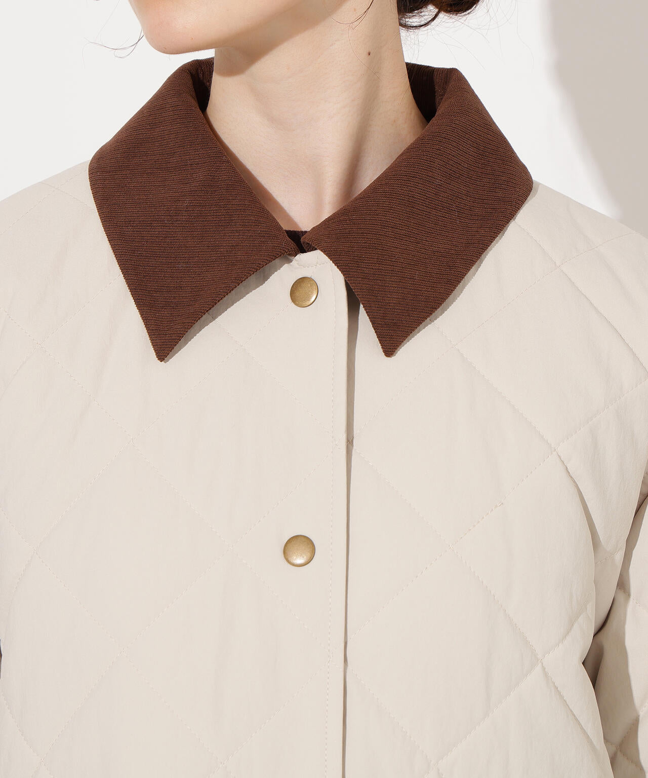 【岸本セシルさん着用】バイカラーキルティングブルゾン