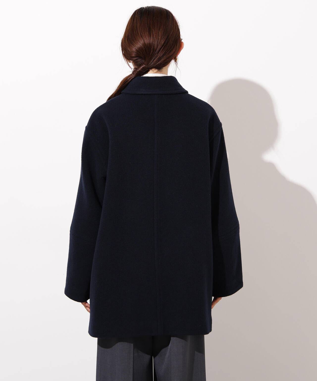 ステンカラーミディコート