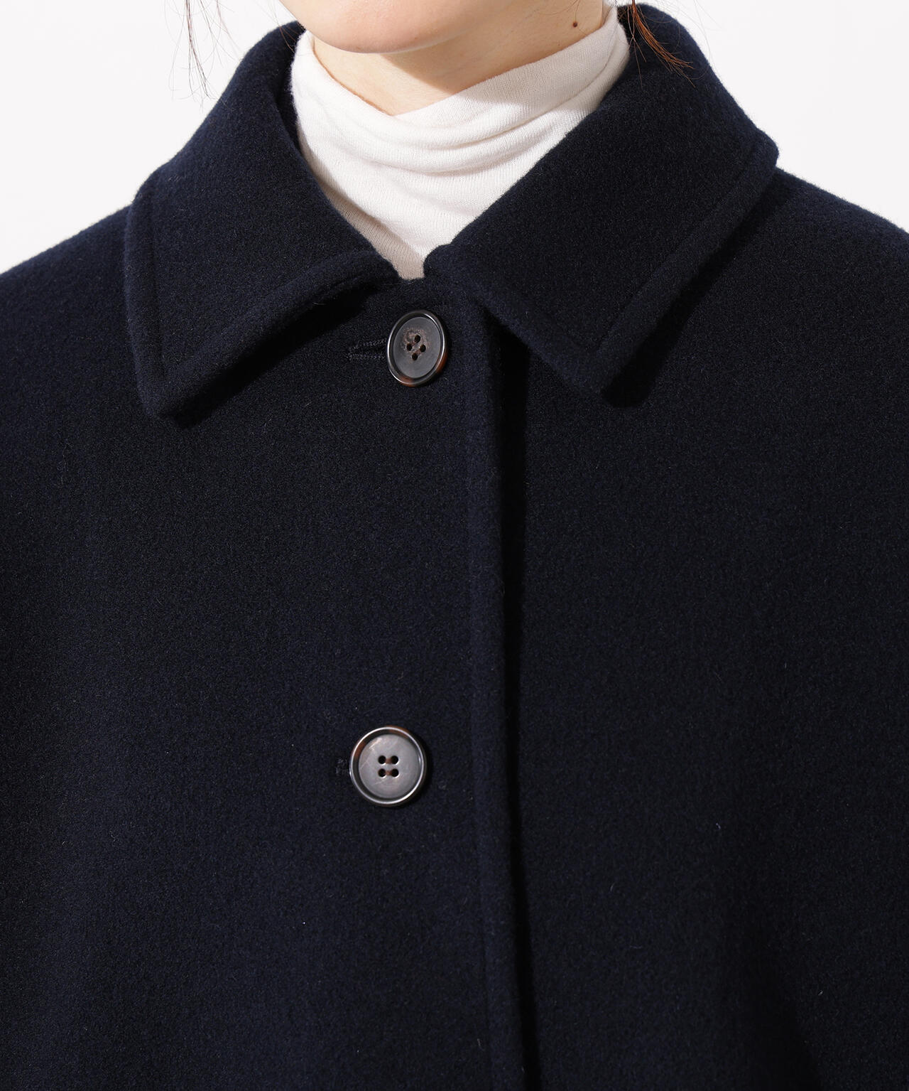 ステンカラーミディコート