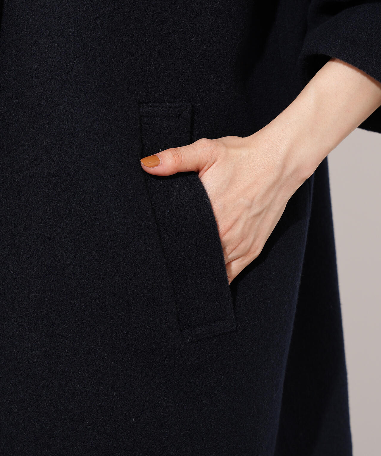 ステンカラーミディコート