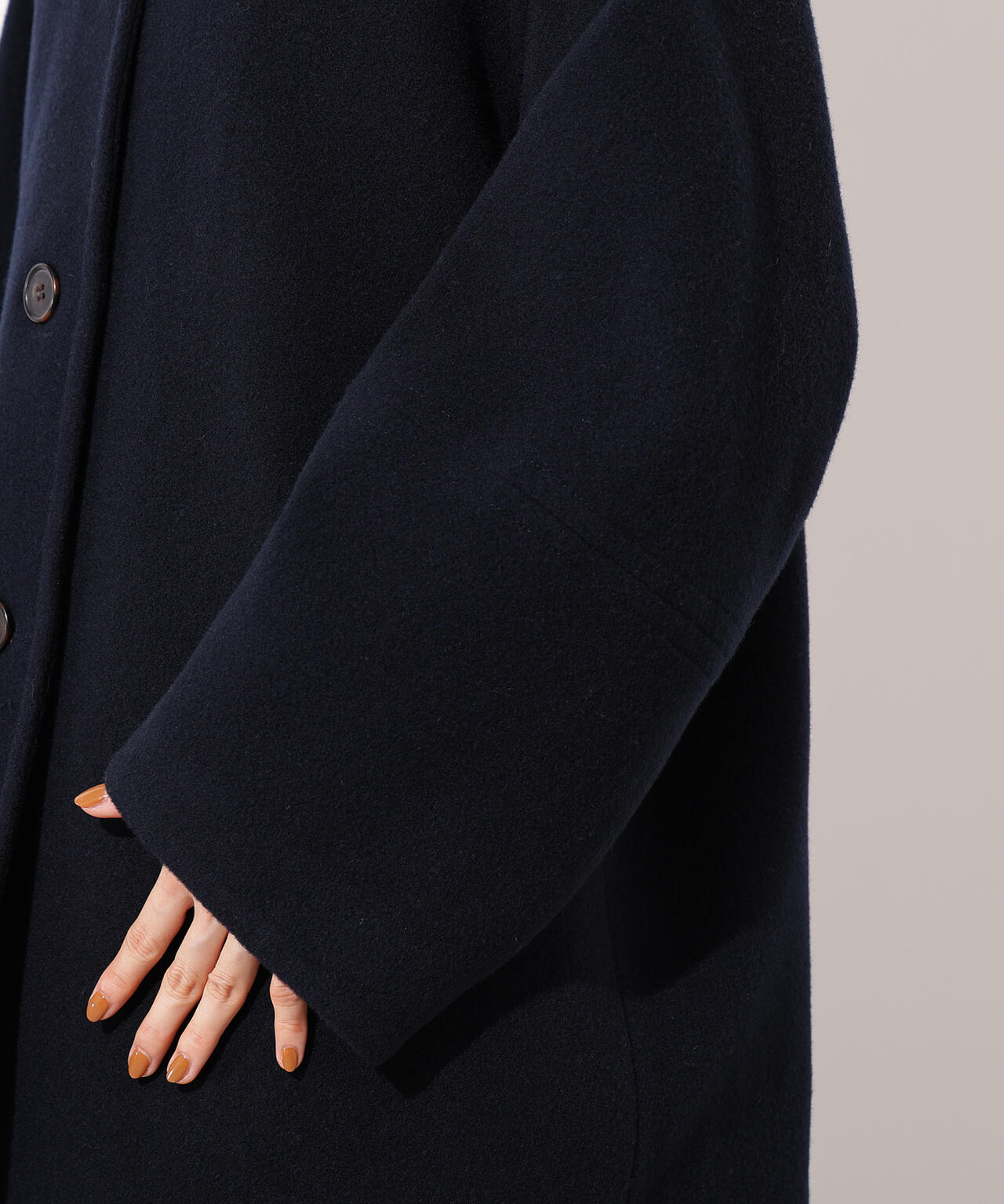 ステンカラーミディコート