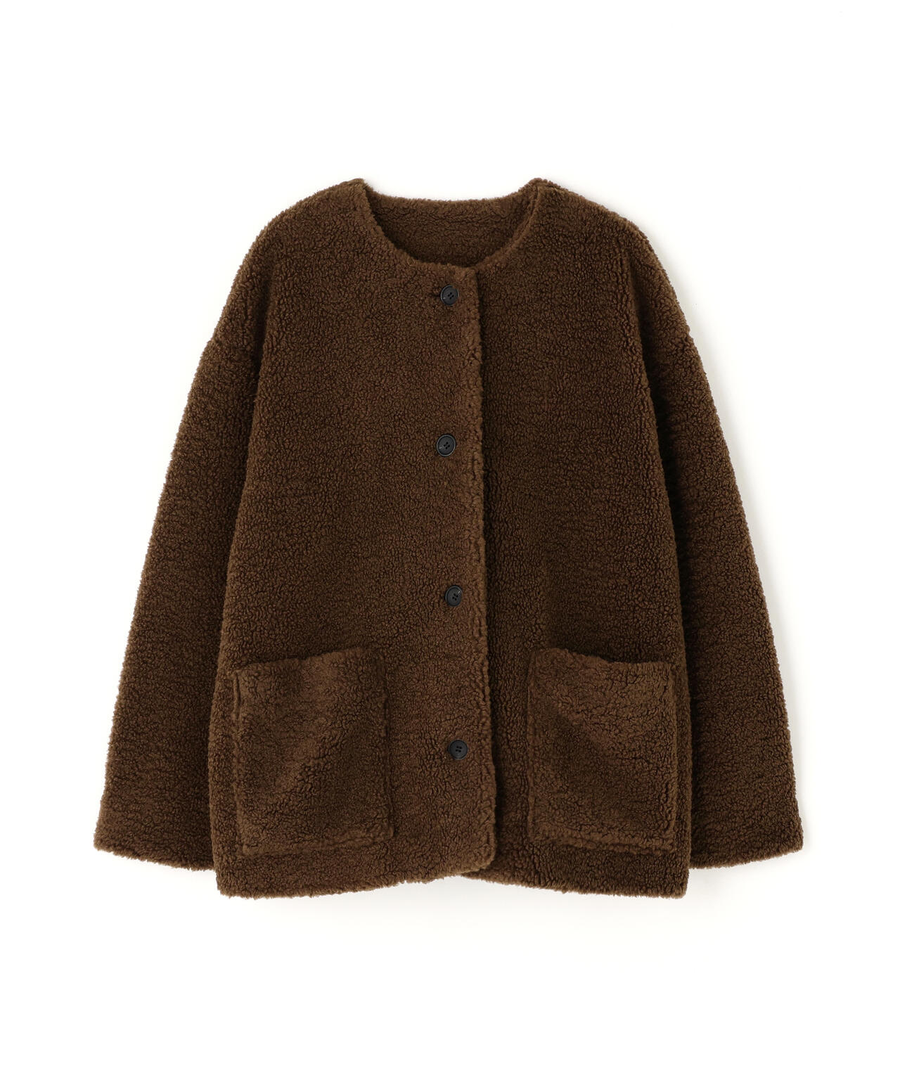 【岸本セシルさん着用】ノーカラーボアブルゾン